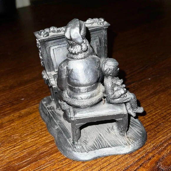 Vintage Rare Michael Ricker Pewter Sitting Santa & Cory Piano Limited Edition - Picture 5 of 12